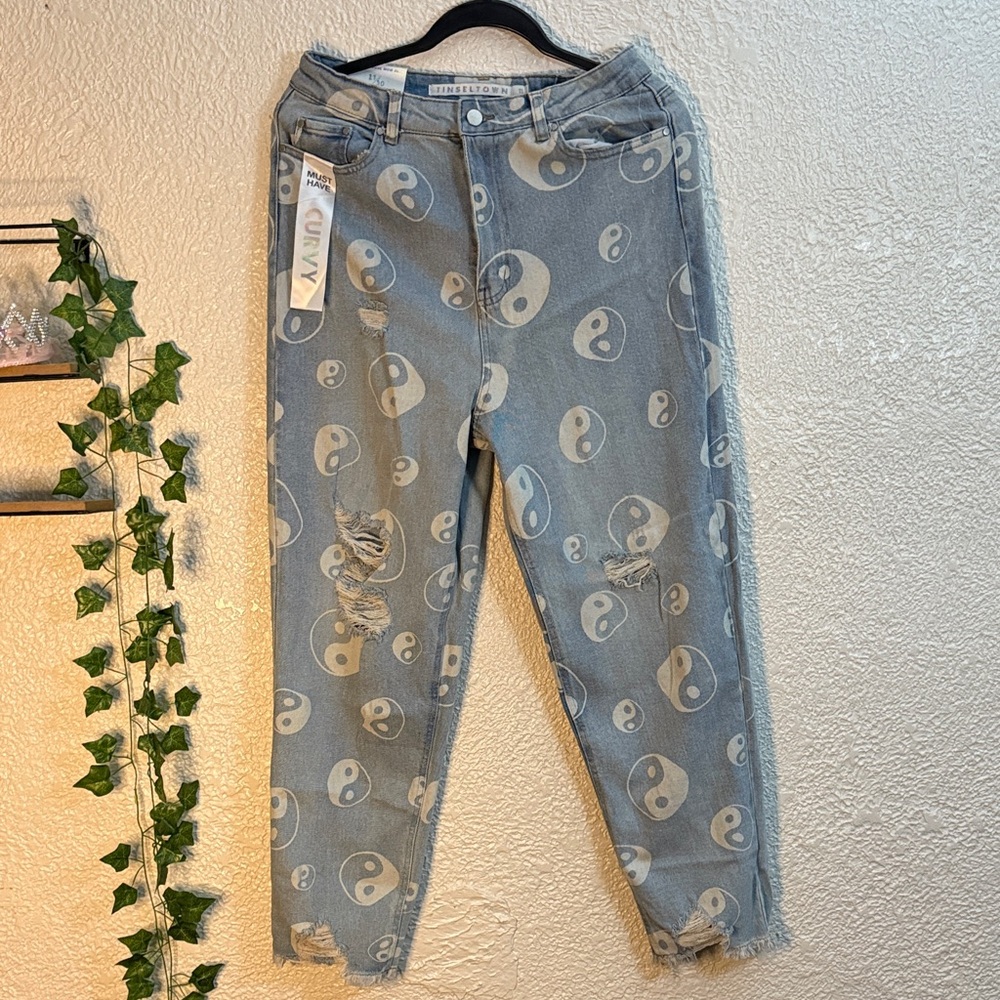 Tinseltown Blue Yin Yang Women Jeans